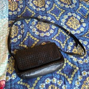 Ganson San Francisco black Leather Crossbody purse bag EUC